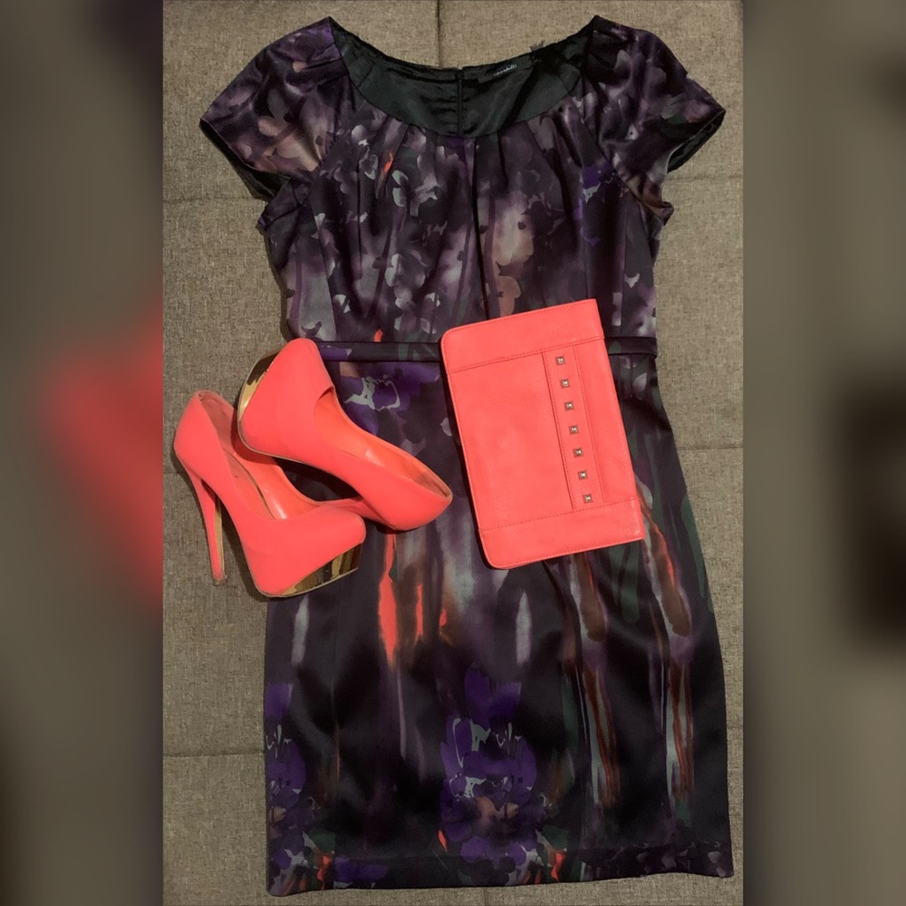TAHARI Flora Satin Dress